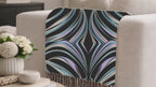 Aurora Throw — 2000s Y2K Iridescent Ribbon Woven Blanket