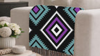 Neon Tribe Throw — 1990s Teal & Purple Geometric Woven Blanket