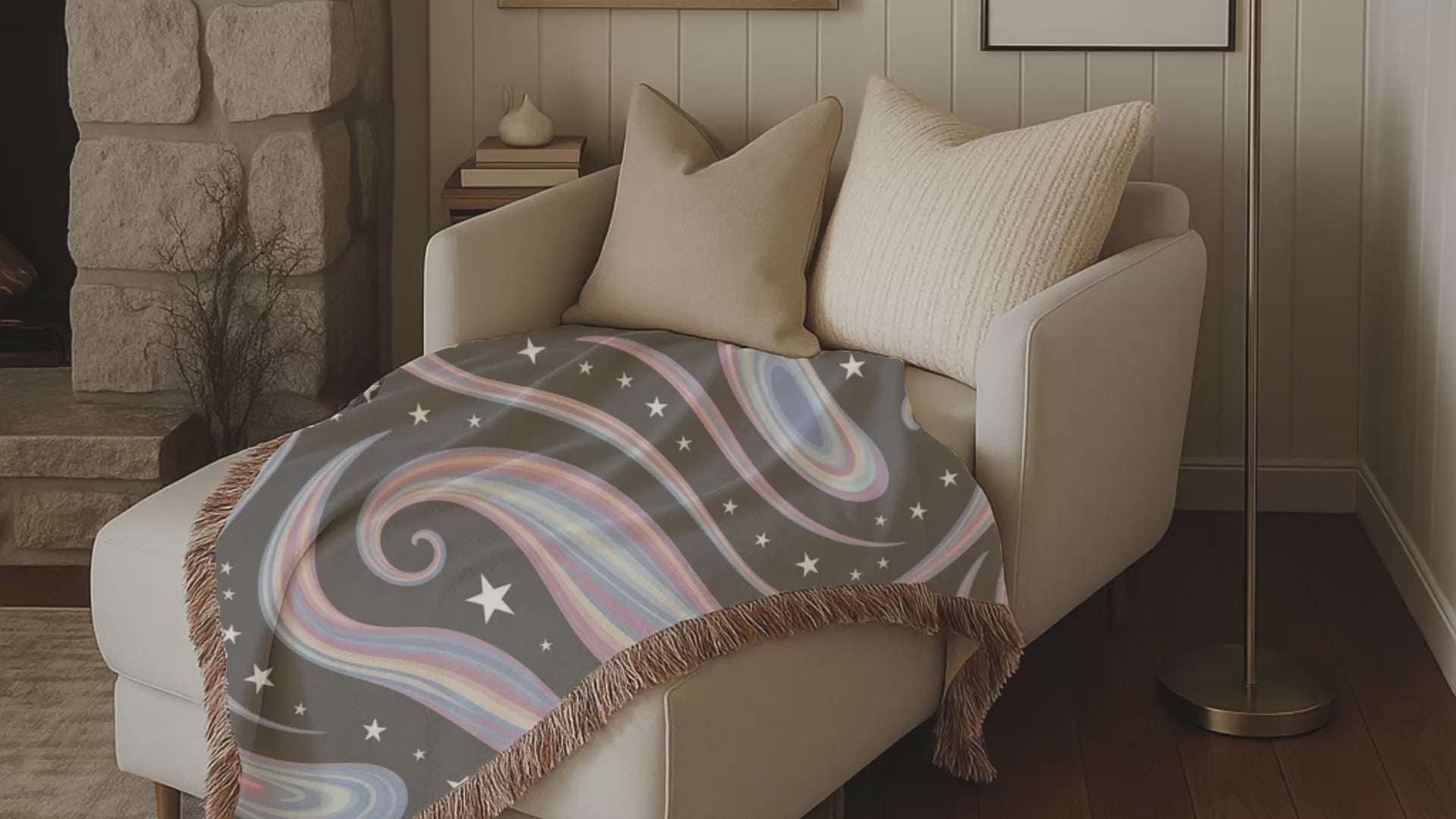 Cosmos Throw — 2000s Y2K Pastel Galaxy Woven Blanket